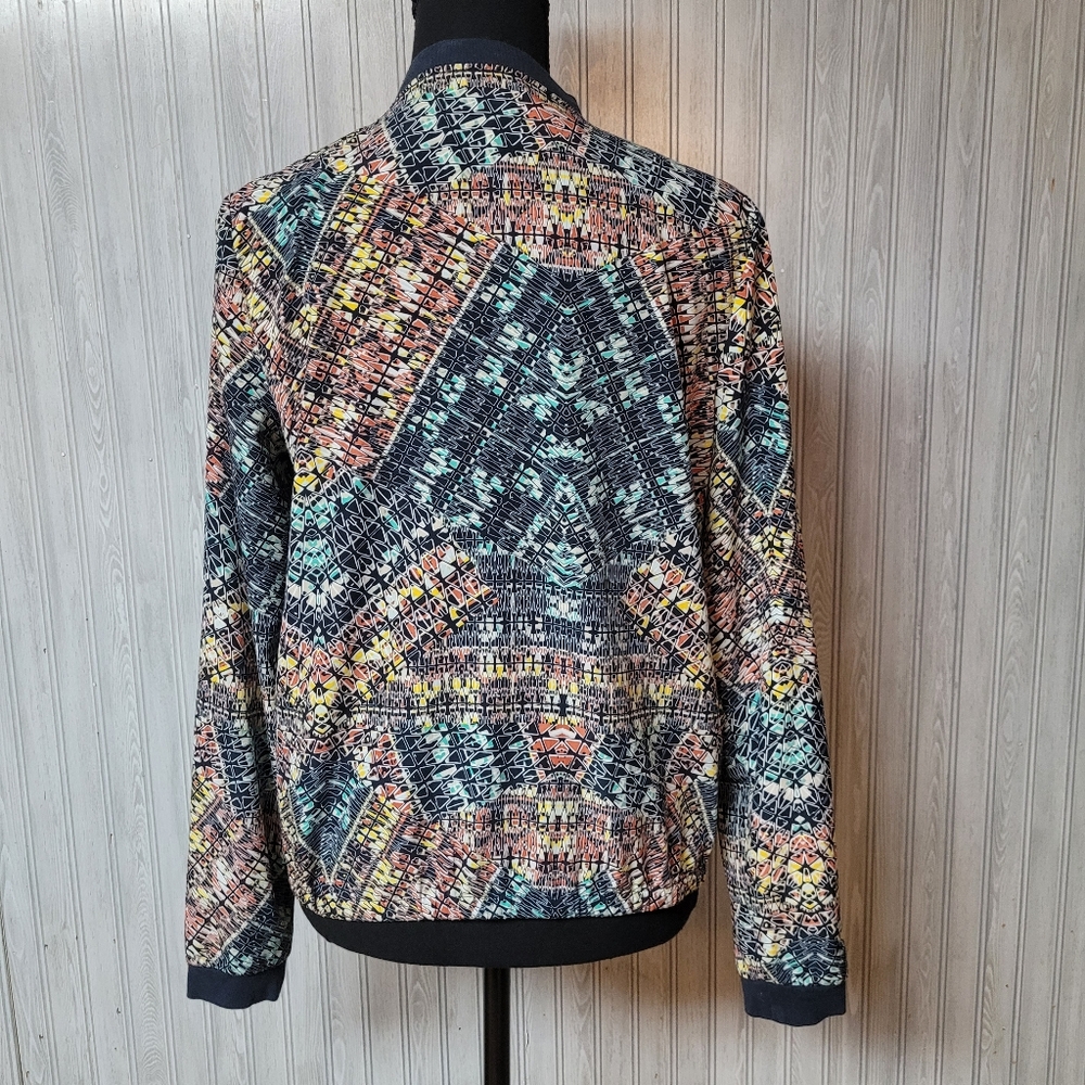 Hinge Multicolored Abstract Pattern Zip Up Jacket… - image 2